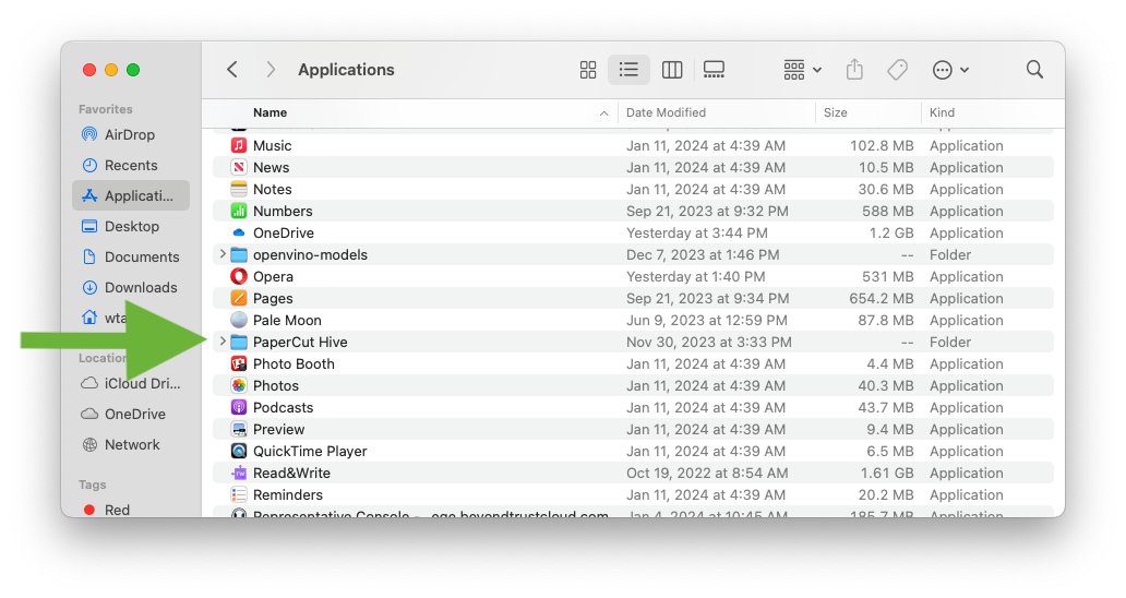Locate hive folder